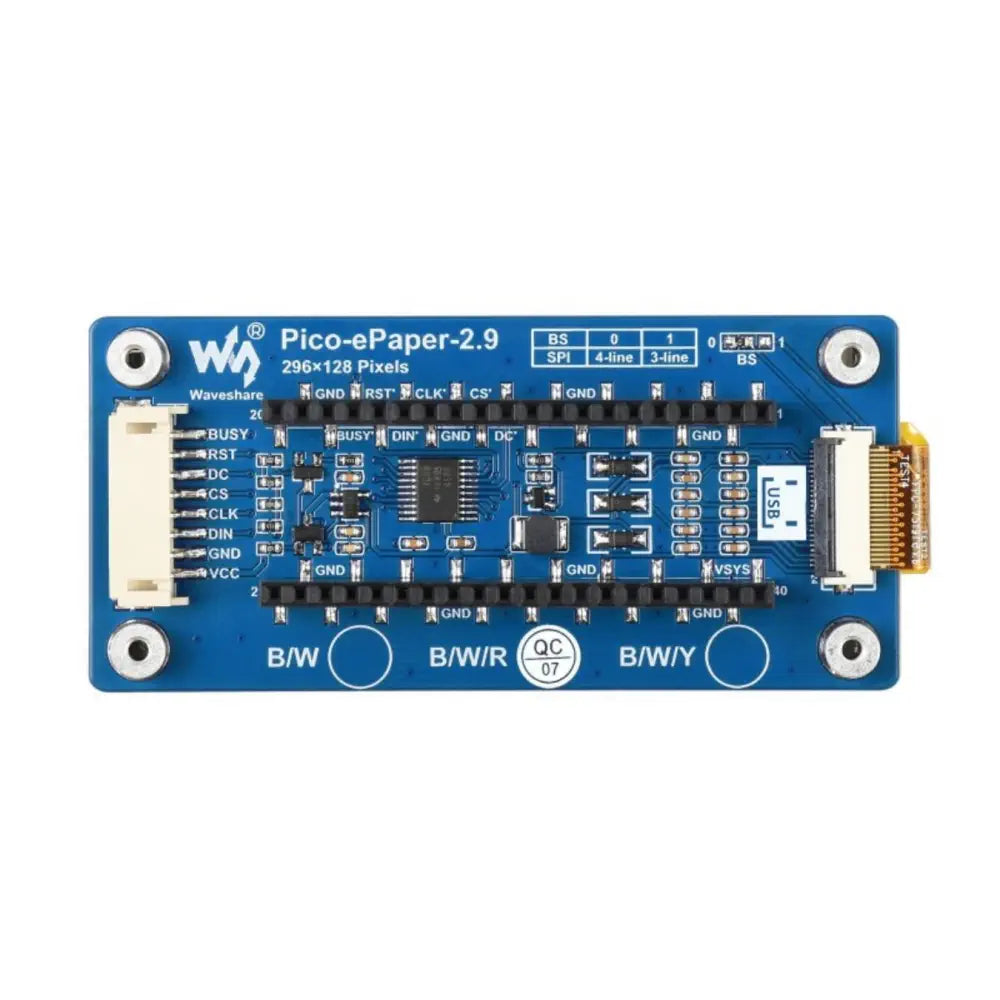 2.9in E-Paper E-Ink Display Module (B) for Raspberry Pi Pico, 296x128, SPI