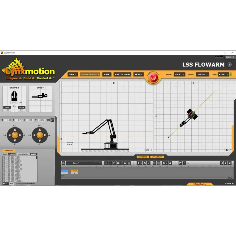 Lynxmotion SES-V2 Robotic Arm (3 DoF) w/ Smart Servos Kit