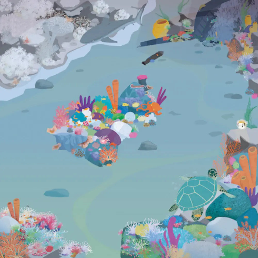 Rugged Robot Coral Reef Coding Mat - STEM Coding Educational Floor Activity Mat 120cm x 120cm - Cross Curricular for Computational Thinking, Marine Life and Environmental Environmental Studies
