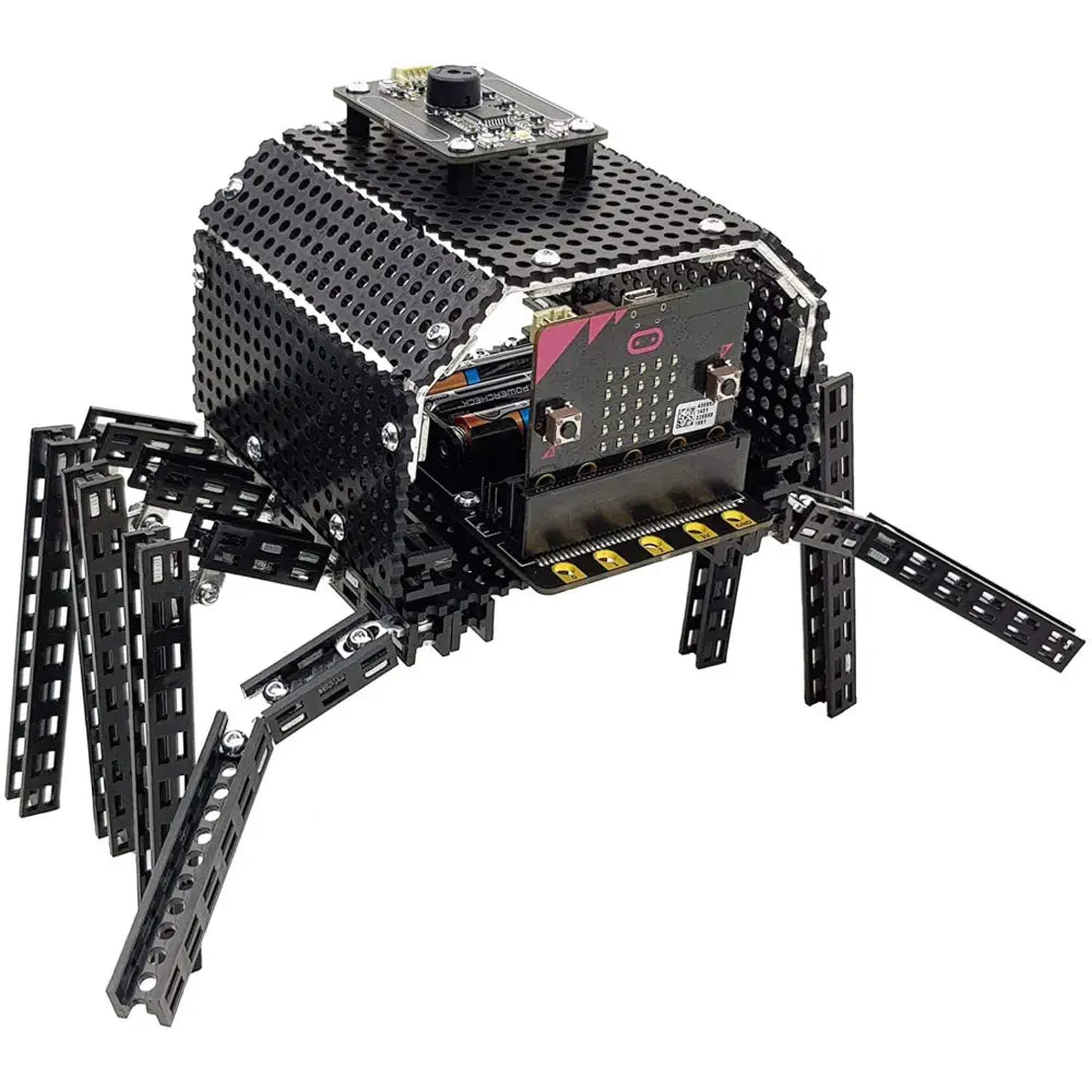 BinaryBots Totem Spider Robot Kit with BBC micro:bit - Sensor Board Coding Toy - Motion Emotion Interactive STEM Robot with Motorized Web - Learning Kit for Kids &amp; Schools | Spider