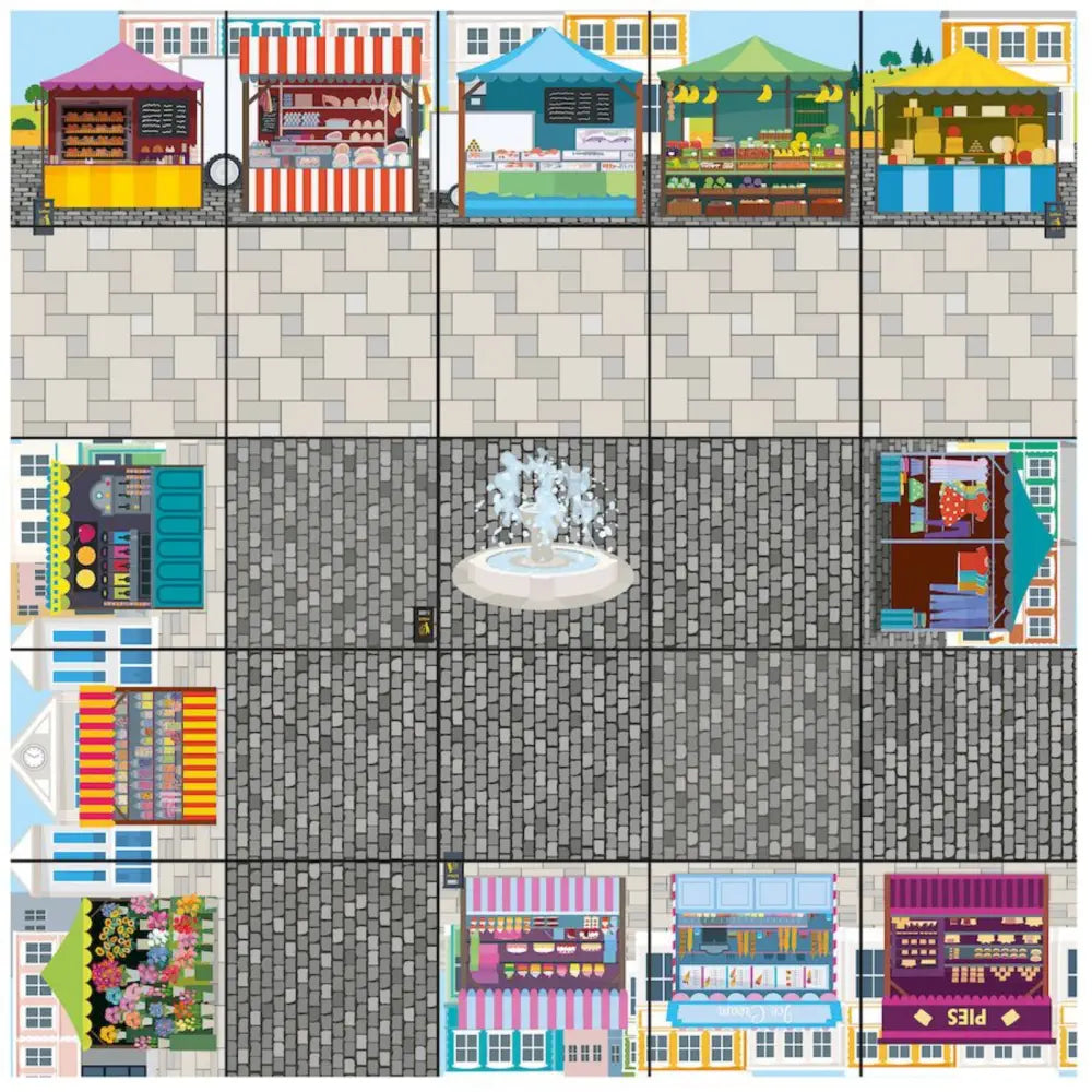 TTS Bee-Bot &amp; Blue-Bot Marketplace Mat - Interactive Coding Floor Mat, Educational Programming Toy for Early Learners | Classroom &amp; Home Use Ages 3+