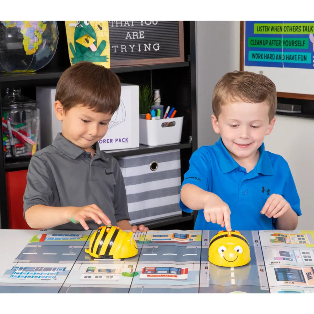 TTS Bee-Bot &amp; Blue-Bot Floor Play Mat Set - 15 Mats (French Town, Fairy Tale, Seaside), Coding Activity Mats, STEM Learning, Programming &amp; Language Skills | Classroom Use