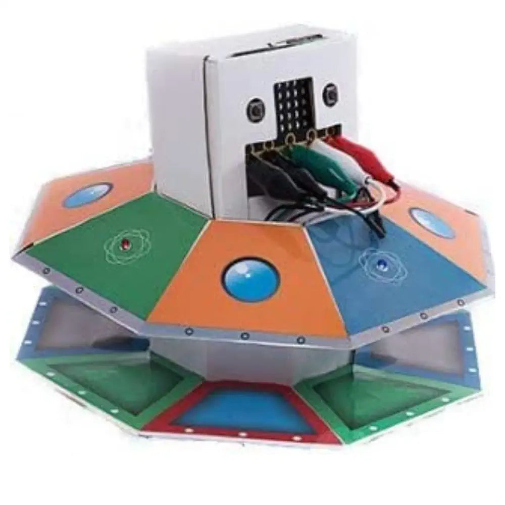BinaryBots Cardboard to Code UFO Robot Kit - BBC micro:bit STEM Coding Toy - Build Sensor Based Interactive Science Robot - Learning Gift for Kids Schools | UFO Kit