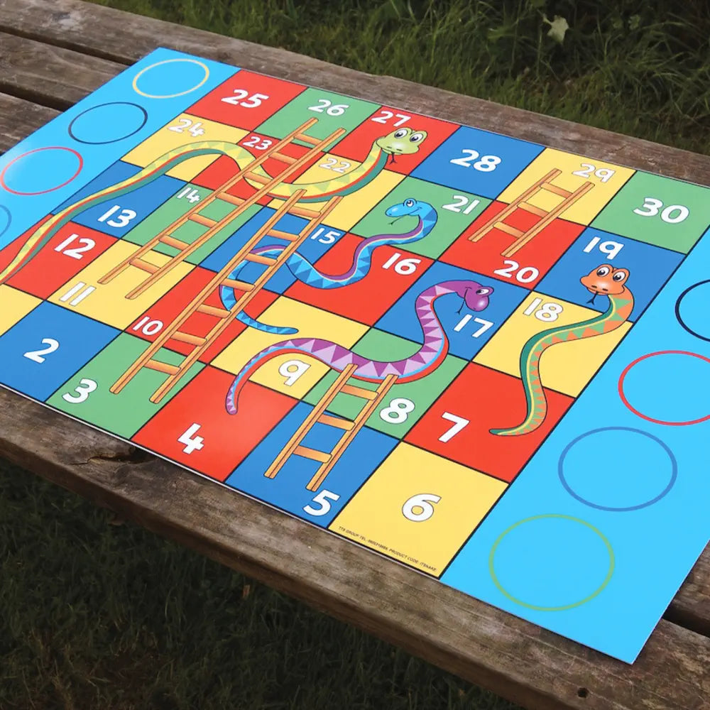 TTS Bee-Bot &amp; Blue-Bot Snakes and Ladders STEM Coding Play Mat - 90 x 90 cm Educational Floor Robot Activity Mat - Numeracy, Sequencing &amp; Computational Thinking Game for Kids (Dice Not Included)