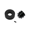 Large Rubber Wheel w/ Hub 38mm Diameter 2mm Shaft Hole - Black