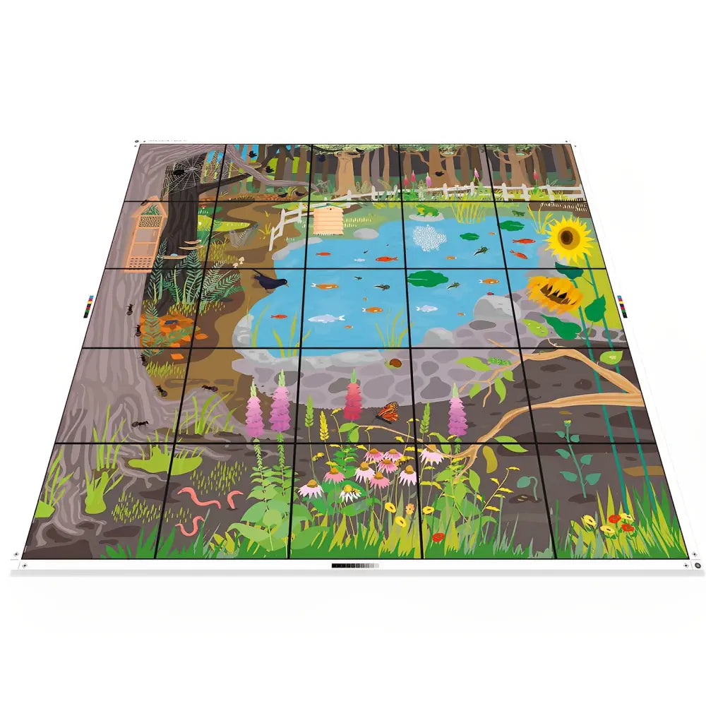 Bee-Bot / Blue-Bot Wildlife Garden STEM Coding Play Mat - 42 x 42 Inch Educational Floor Robot Activity Mat - Life Cycle Learning, Sequencing, Directional Language &amp; Early Programming Skills for Kids | Age 3+
