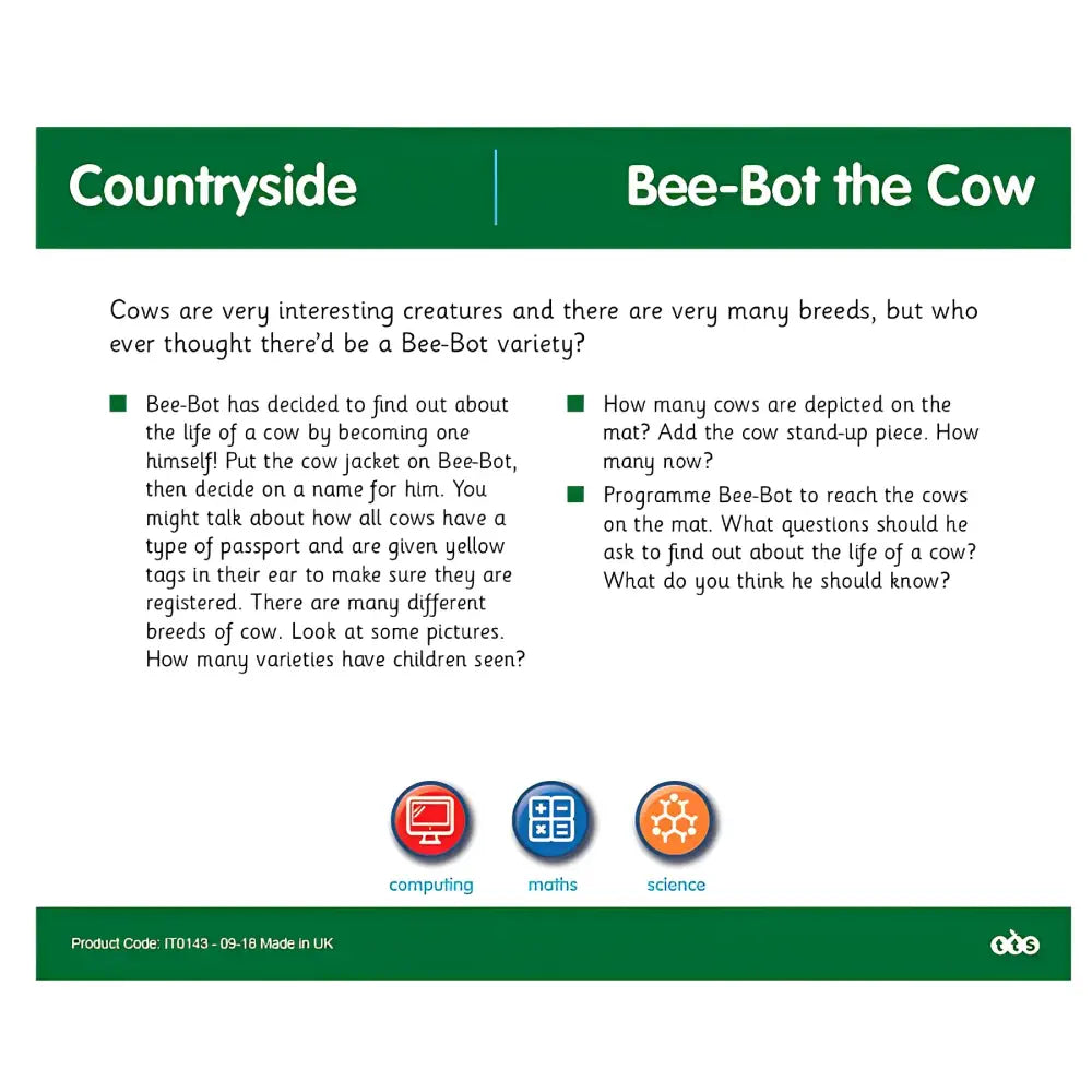 TTS The Bot Family - Activity Tin Bundle - Countryside, Community, Transport &amp; Seaside Mats - Interactive Coding Play for Bee-Bot &amp; Blue-Bot | 4x Tin Set