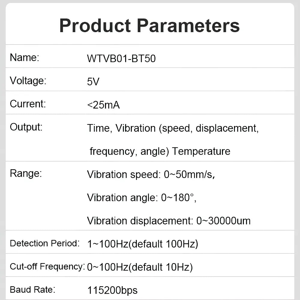Witmotion WTVB01-BT50 Bluetooth MPU6050 Multi-Cascade High-Stability 3-Axis Vibration Sensor