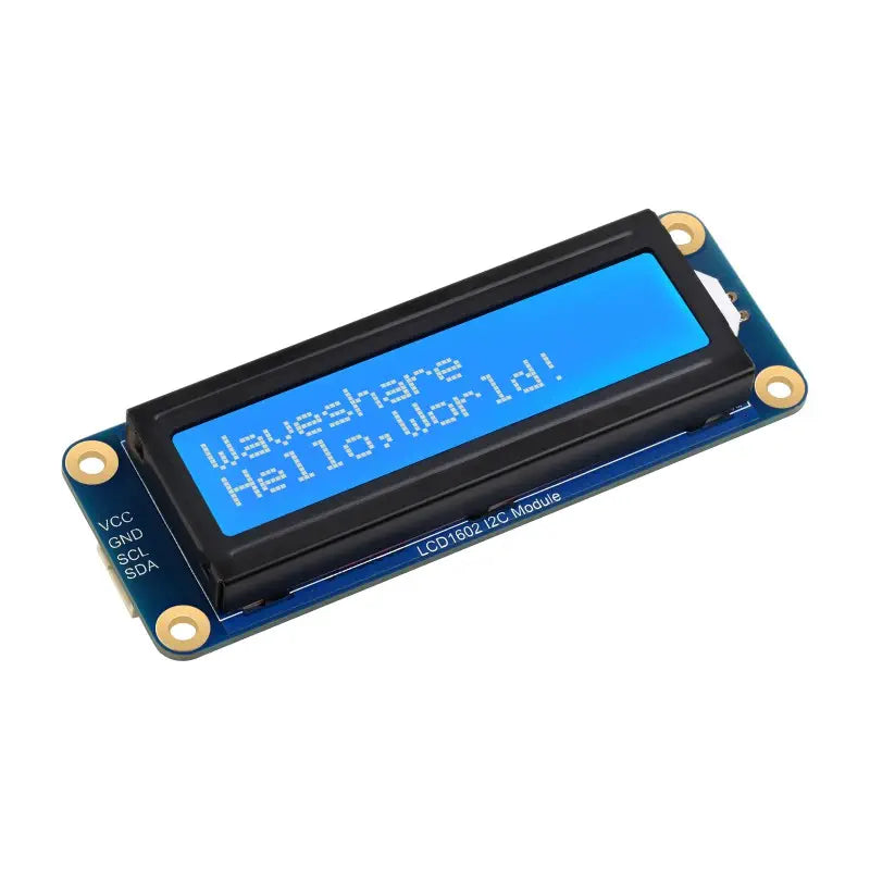 Waveshare LCD1602 I2C Module, White on Blue, 16x2 Characters LCD, 3.3V/5V