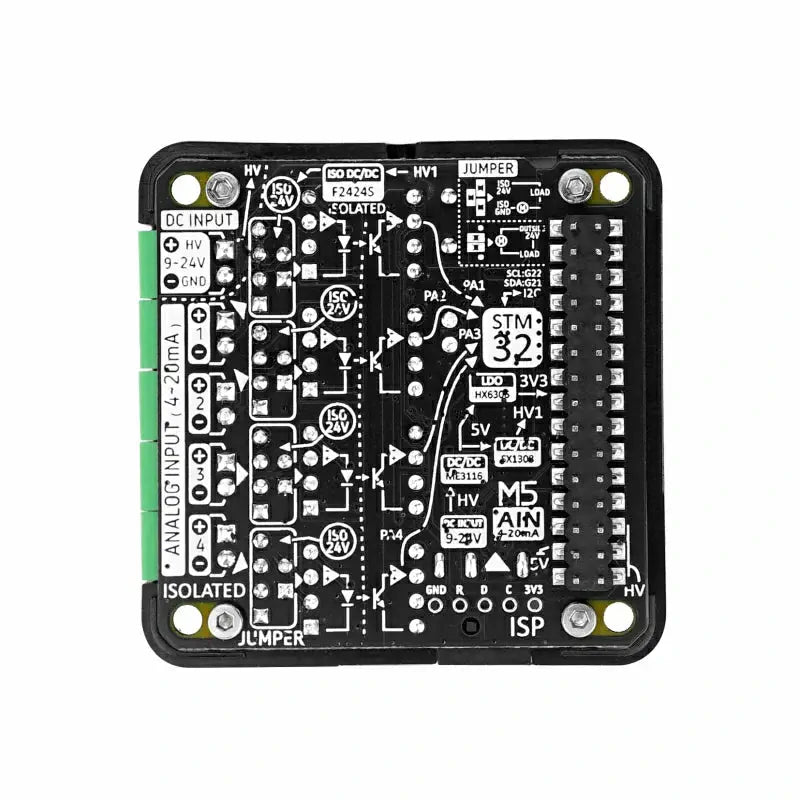 M5Stack 4-Channel Analog to I2C 13.2 Module 4-20mA Input (ST32G030)