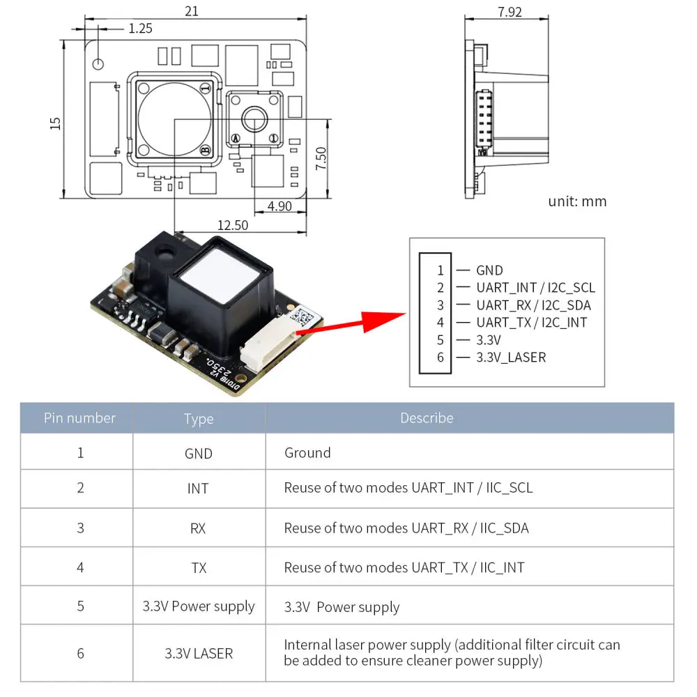 YDLIDAR SDM18 High-precision Laser Ranging Module support ROS ROS2