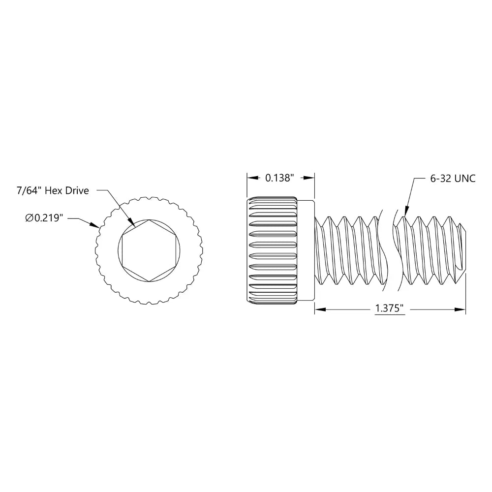 ServoCity Socket Head Screw 6-32 UNC, 1-3/8-inch Length (25x)