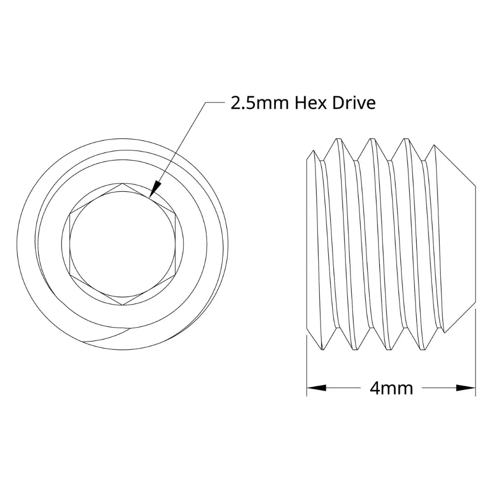 ServoCity 2806 Series Cup-Point Set-Screw M5 x 0.8mm, 4mm (25x)