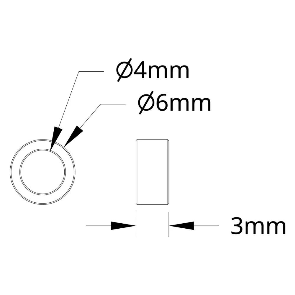 ServoCity 1502 Series 4mm ID Spacer 6mm OD, 3mm Length (4x)