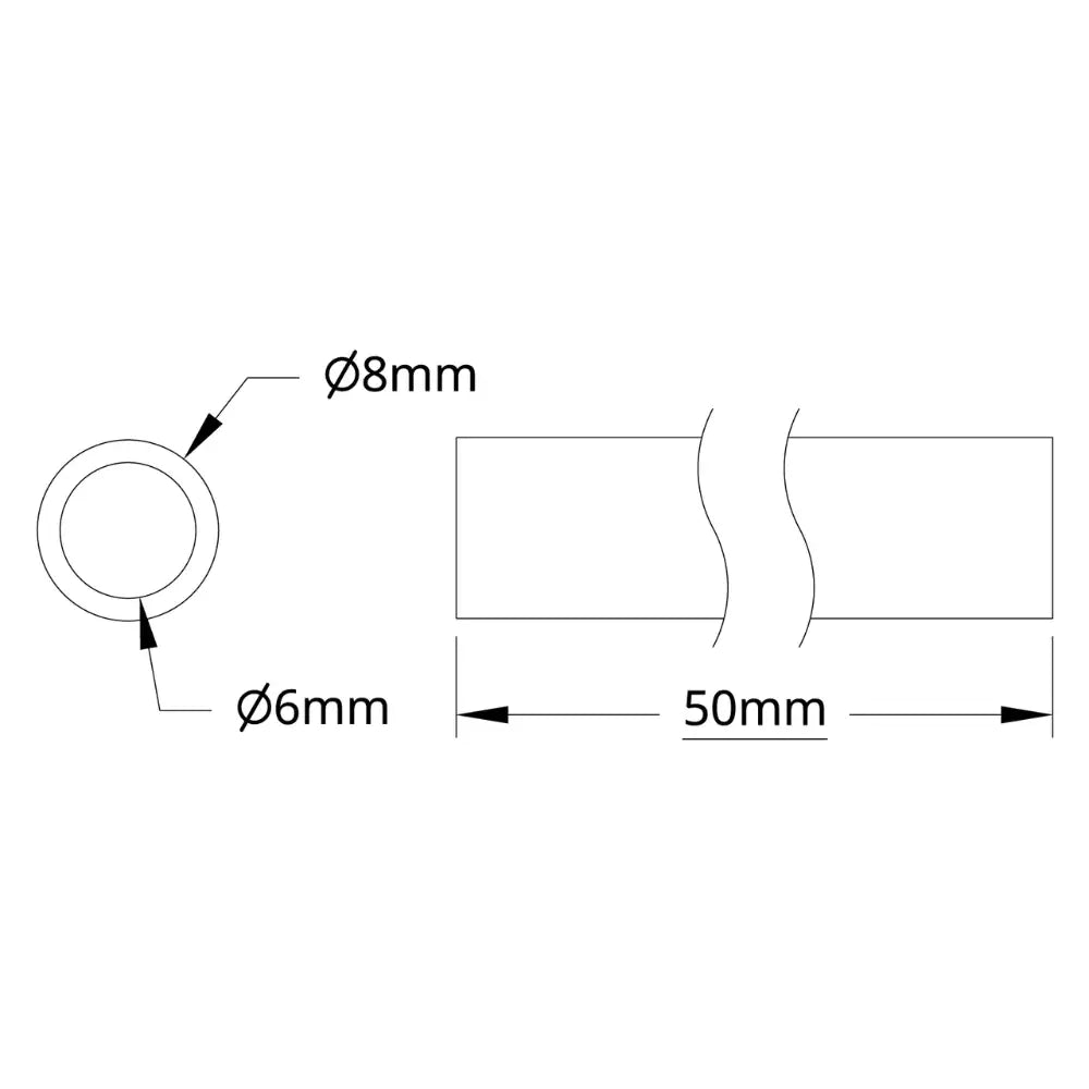 ServoCity 4100 Series Tube (6mm ID x 8mm OD, 50mm Length)