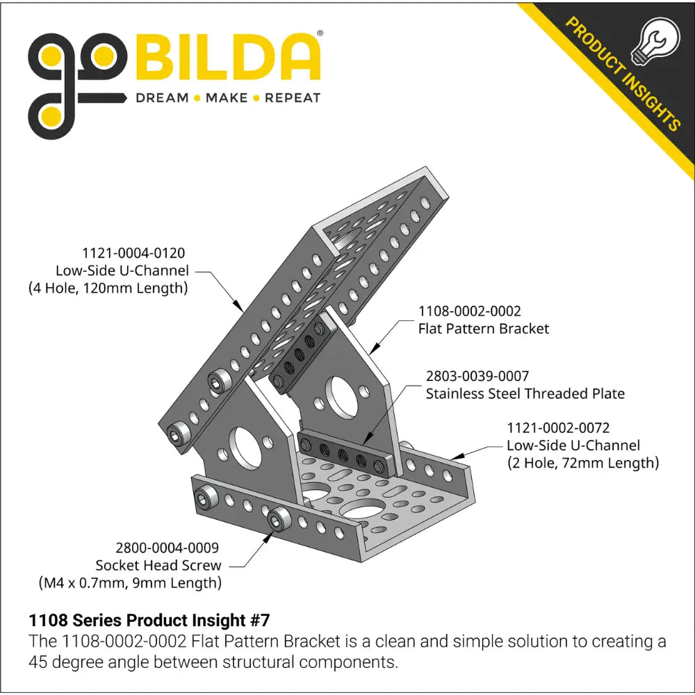 ServoCity 1108 Series Flat Pattern Bracket (2-2)