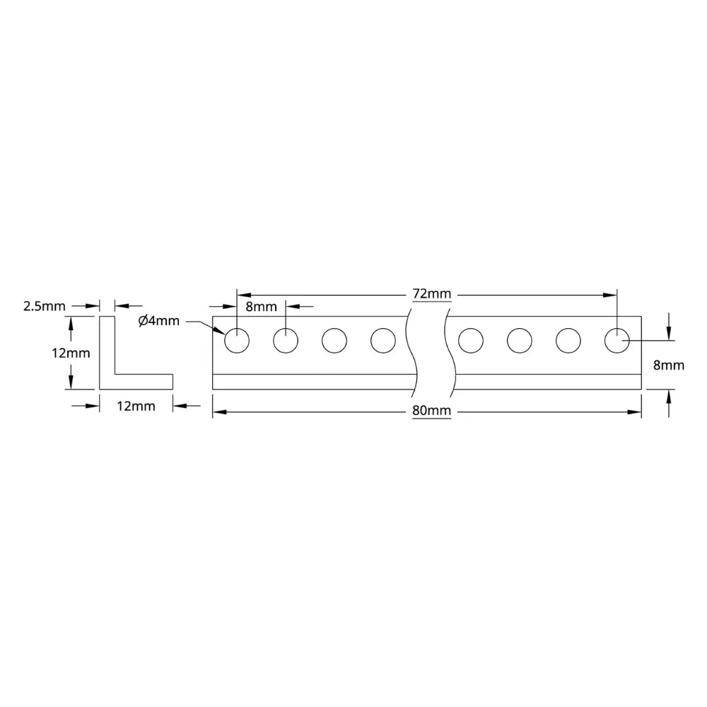 ServoCity 1103 Series L-Beam (10 Hole, 80mm Length) - 2 Pack
