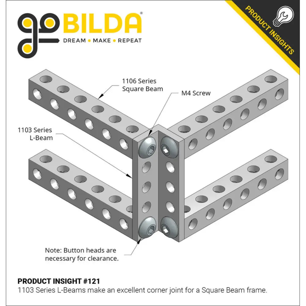 ServoCity 1103 Series L-Beam (10 Hole, 80mm Length) - 2 Pack