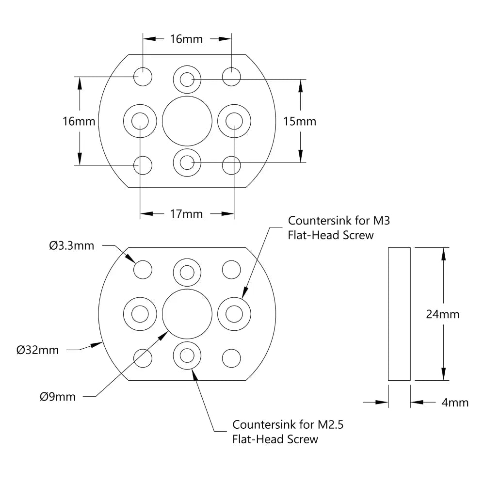 ServoCity Acetal Plastic Mount for Econ/Mini Econ Gear Motor (16-1)