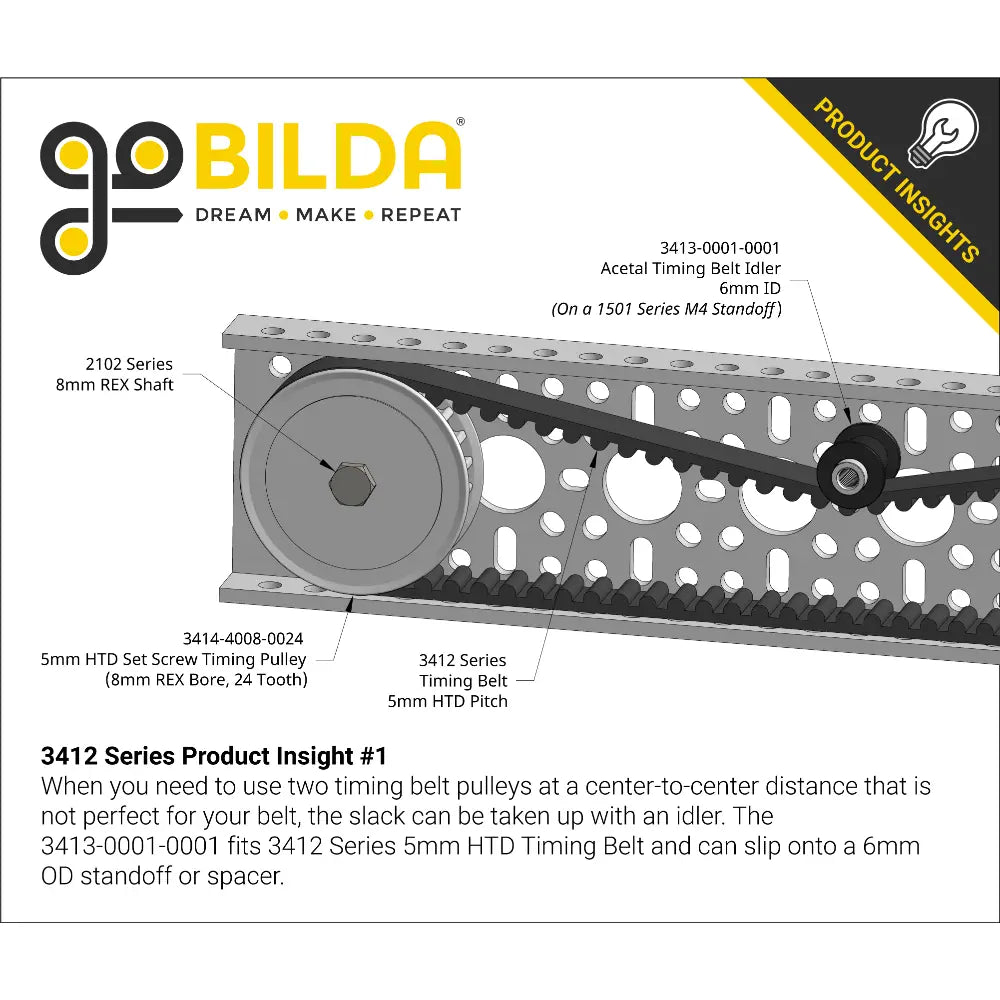 ServoCity 3412 Series 5mm HTD Pitch Timing Belt (9mm Width, 370mm Pitch Length, 74 Tooth)