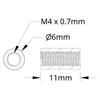 ServoCity 1501 Series M4 x 0.7mm Standoff (6mm OD, 11mm Length) - 4 Pack