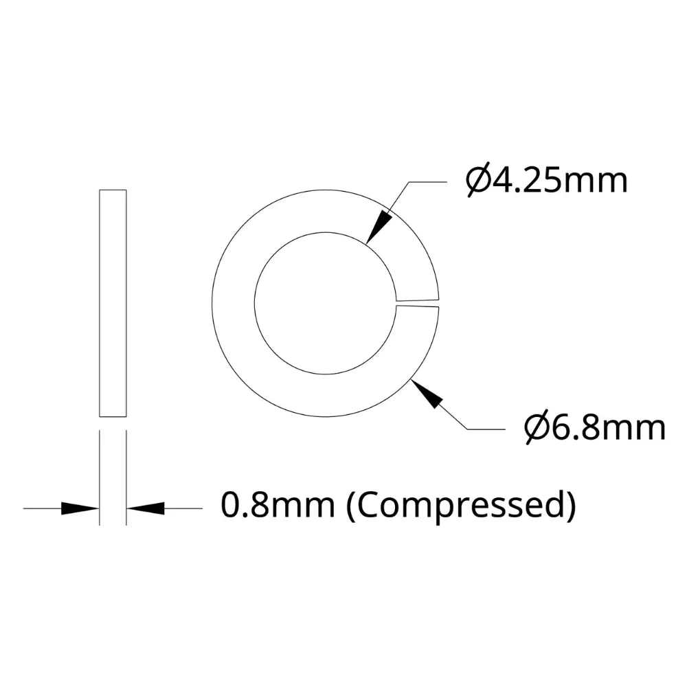 ServoCity 2809 Series Split-Lock Washer (4mm ID x 7mm OD) - 25 Pack