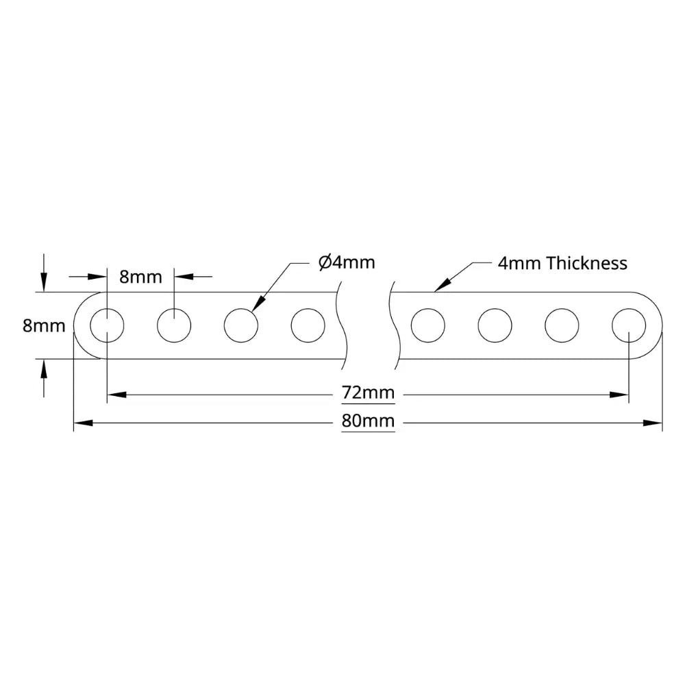 ServoCity 1102 Series Flat Beam (10 Hole, 80mm Length) - 2 Pack