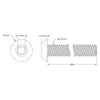 ServoCity 2802 Series Button Head Screw (M4 x 0.7mm, 50mm Length) - 25 Pack