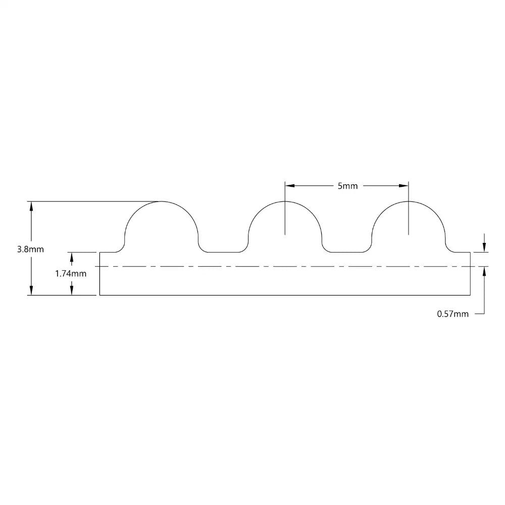 ServoCity 3412 Series 5mm HTD Pitch Timing Belt (9mm Width, 485mm Pitch Length, 97 Tooth)