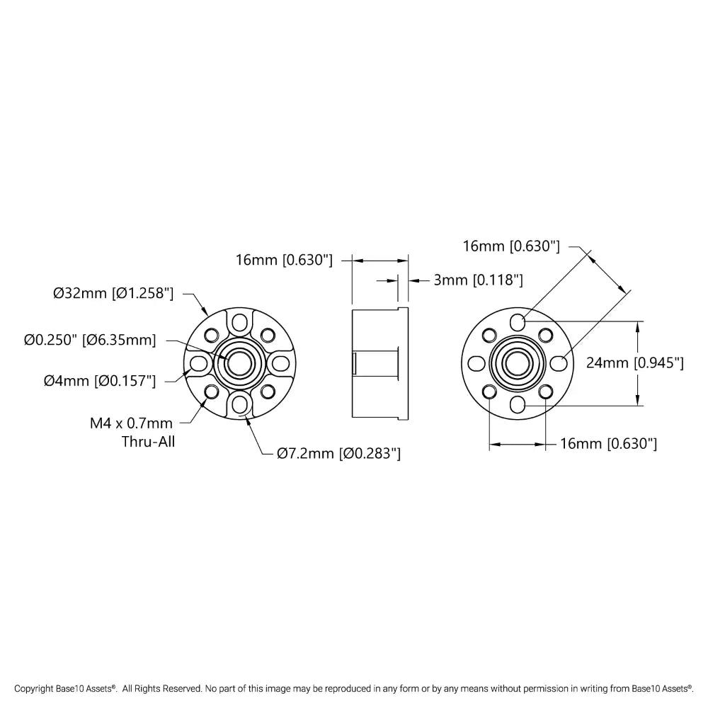 ServoCity Dual-Bearing Pillow Block (1/4" Bore)