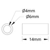 ServoCity 1502 Series 4mm ID Spacer (6mm OD, 14mm Length) - 4 Pack