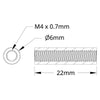 ServoCity 1501 Series M4 x 0.7mm Standoff (6mm OD, 22mm Length) - 4 Pack