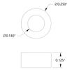 ServoCity 0.125" Length, 1/4" OD Spacers for #6 Screw Size (0.140” ID)