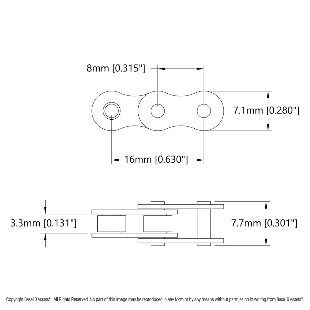 ServoCity 8mm Pitch Chain Loop (104 Links, 832mm Pitch Length)