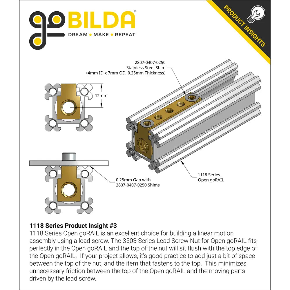 ServoCity 1118 Series Open GoRAIL (144mm Length)
