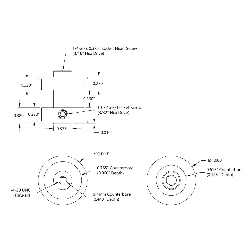 ServoCity 4mm Skate Wheel Mount (Shaft)