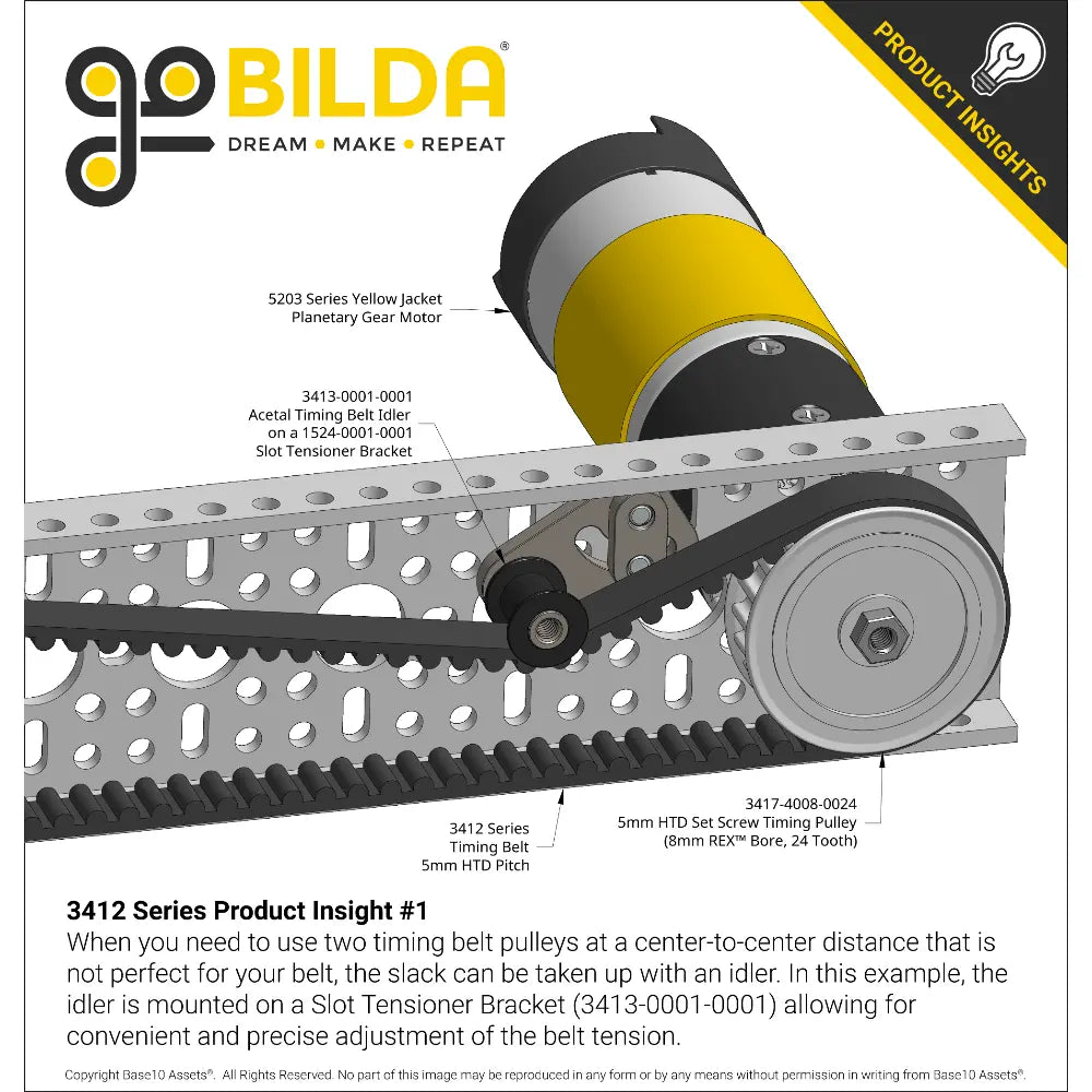 ServoCity 3412 Series 5mm HTD Pitch Timing Belt (9mm Width, 650mm Pitch Length, 130 Tooth)