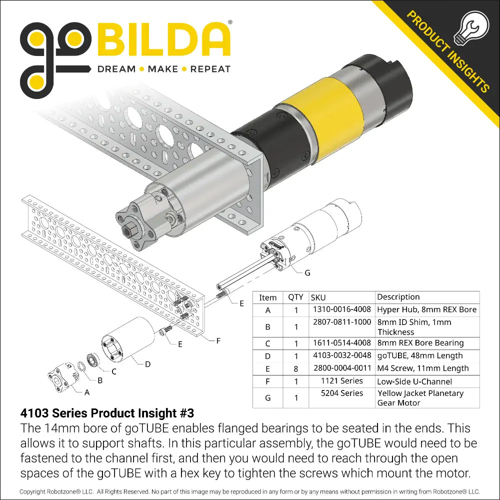 ServoCity 4103 Series goTUBE (624mm Length)