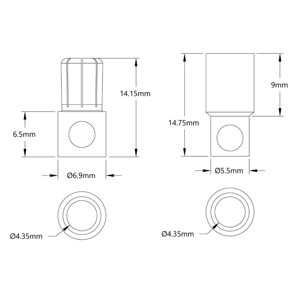 ServoCity 6mm Bullet Connector Pack (Male x 2, Female x 2)