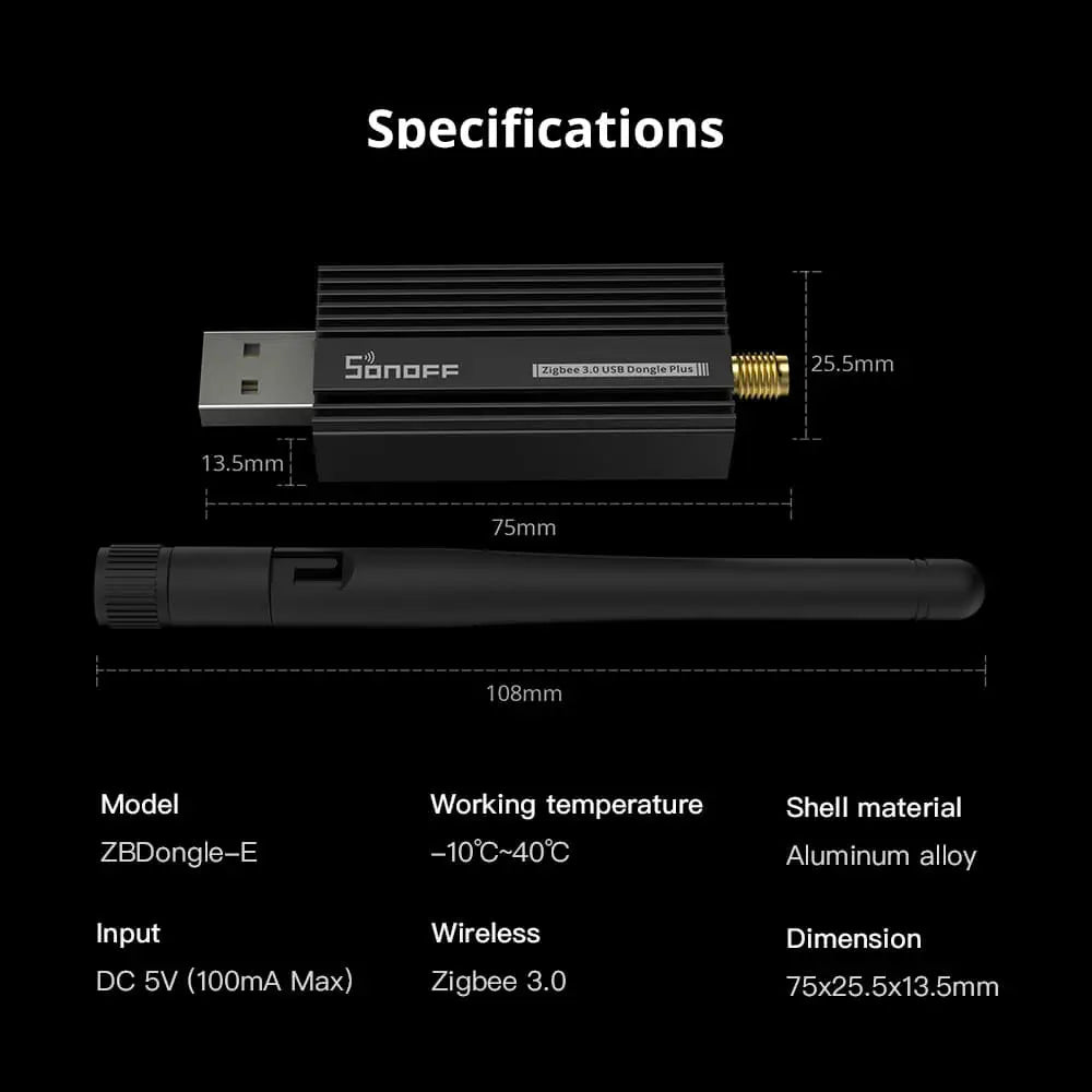 iTead Studio Zigbee 3.0 USB Dongle Plus–ZBDongle-E