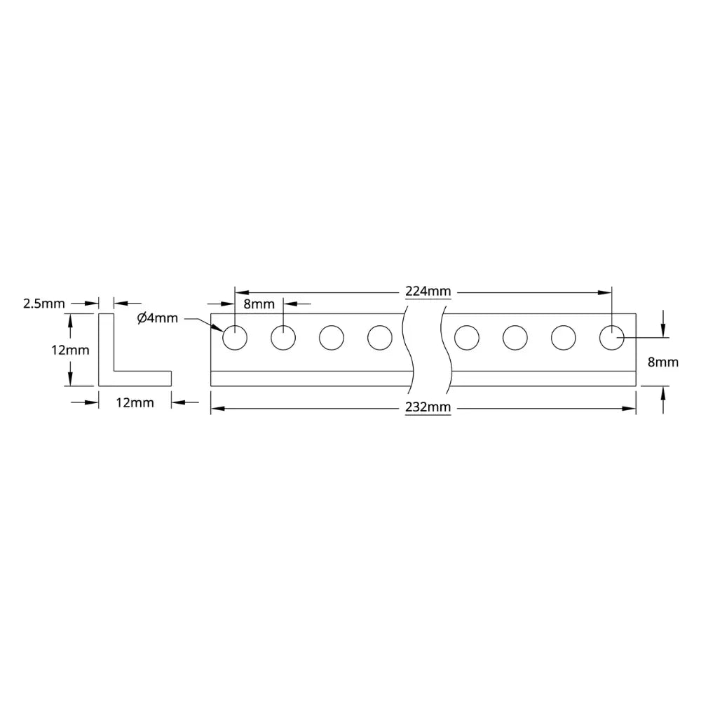 ServoCity 1103 Series L-Beam (29 Hole, 232mm Length) - 2 Pack
