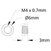 ServoCity 1501 Series M4 x 0.7mm Standoff (6mm OD, 3mm Length) - 4 Pack