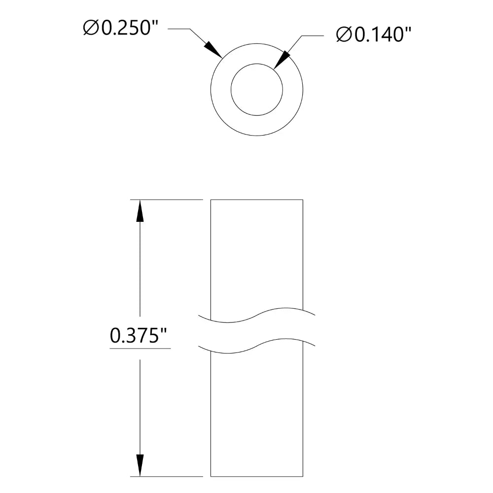 ServoCity 0.375" Length, 1/4" OD Spacers for #6 Screw Size (0.140” ID)
