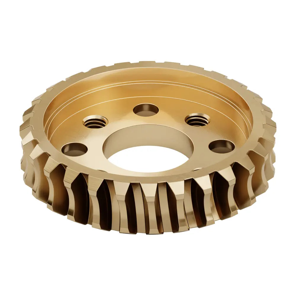 ServoCity 2314 Series Brass, MOD 1.25, Hub Mount Worm Gear (14mm Bore, 28 Tooth)