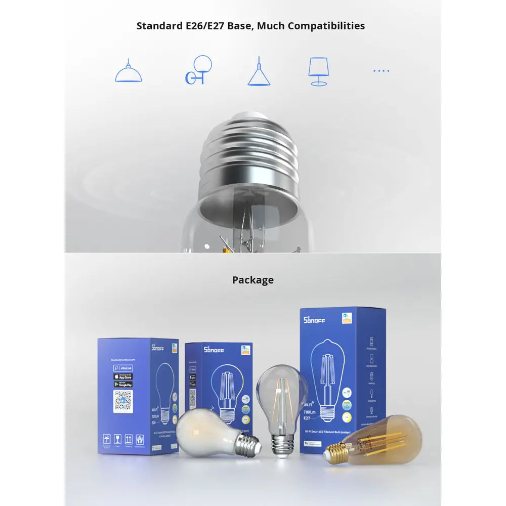 SONOFF B02-F Smart Wi-Fi LED Filament Bulb (B02-F-ST64)