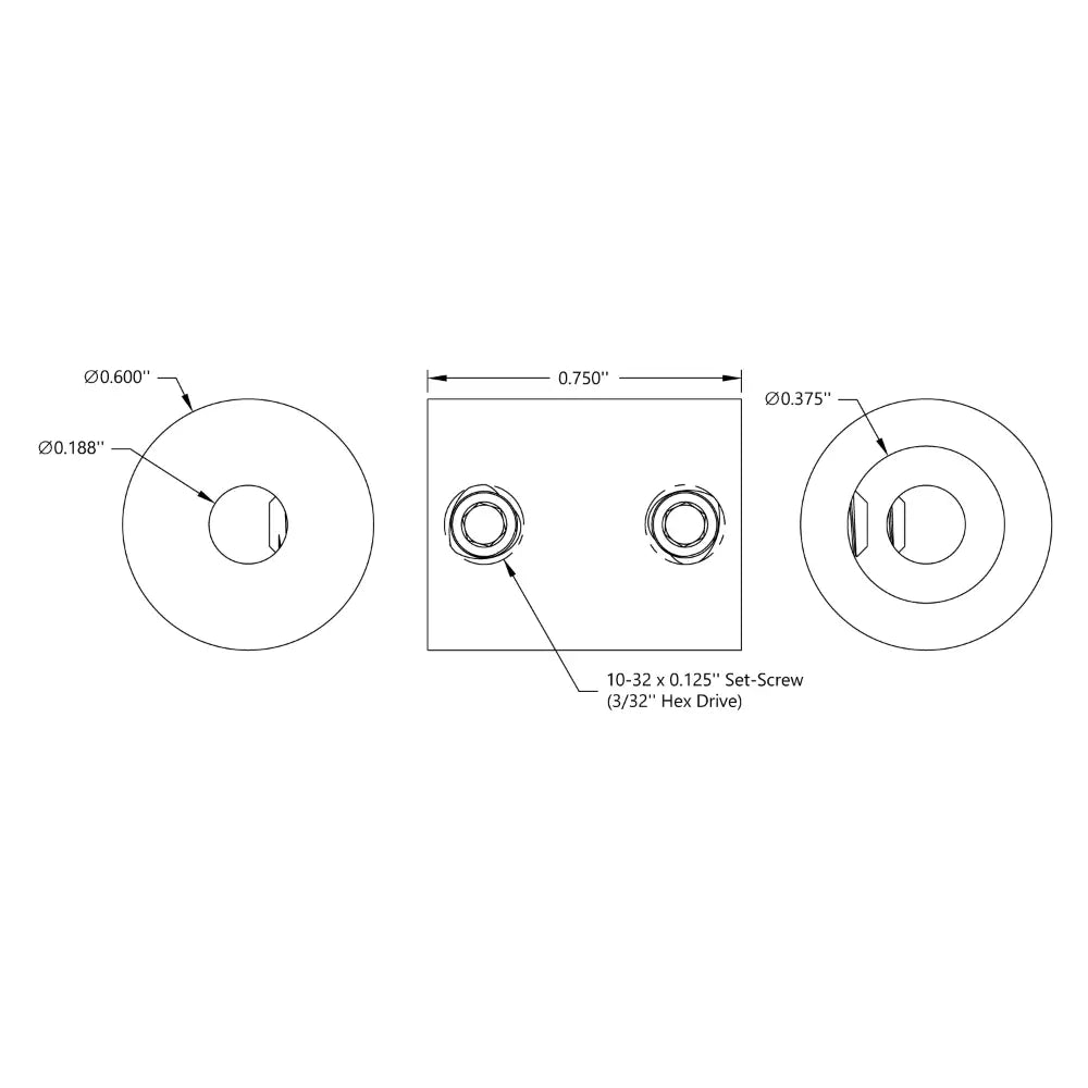 ServoCity 0.1875" to 0.375" Set-Screw Shaft Coupler
