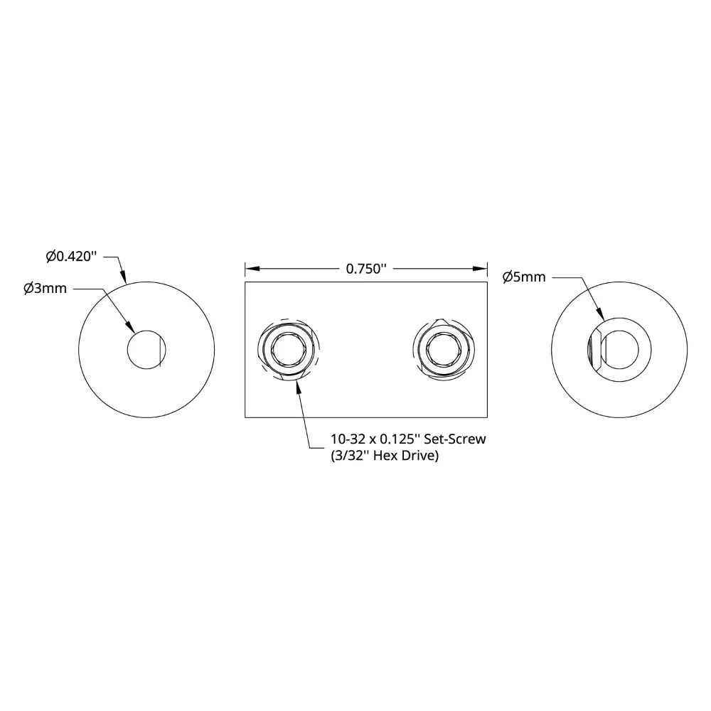 ServoCity 3mm to 5mm Set-Screw Shaft Coupler