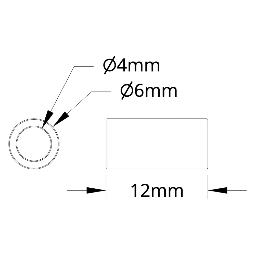 ServoCity 1502 Series 4mm ID Spacer (6mm OD, 12mm Length) - 4 Pack
