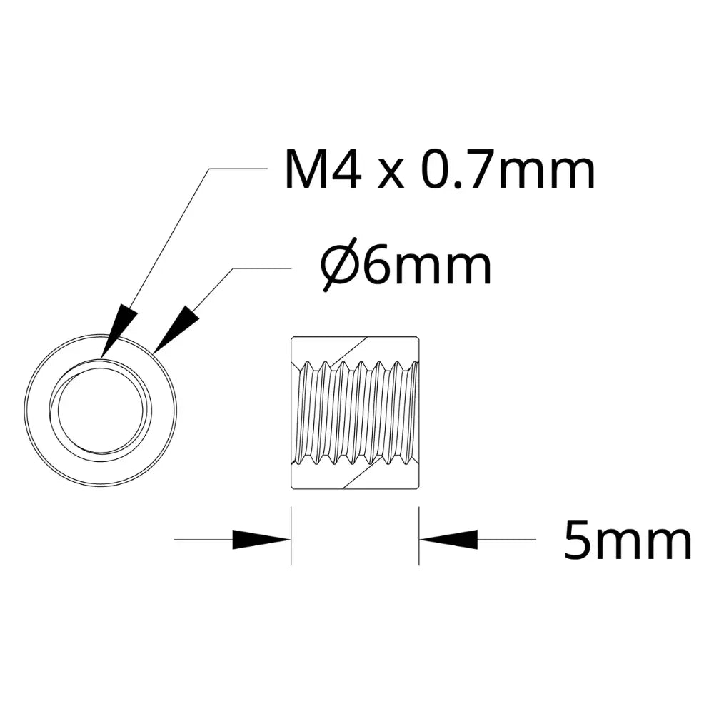 ServoCity 1501 Series M4 x 0.7mm Standoff (6mm OD, 5mm Length) - 4 Pack