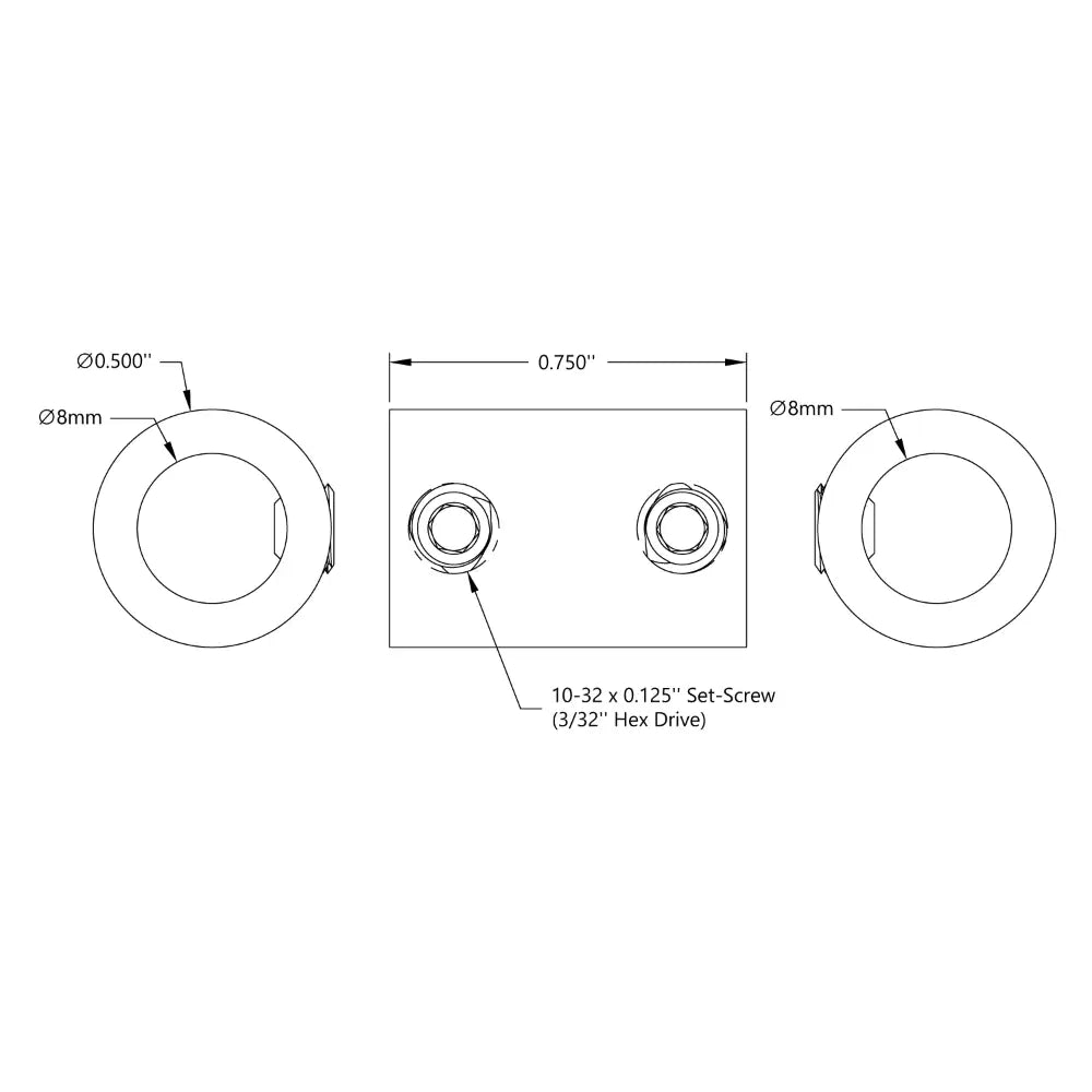 ServoCity 8mm to 8mm Set-Screw Shaft Coupler